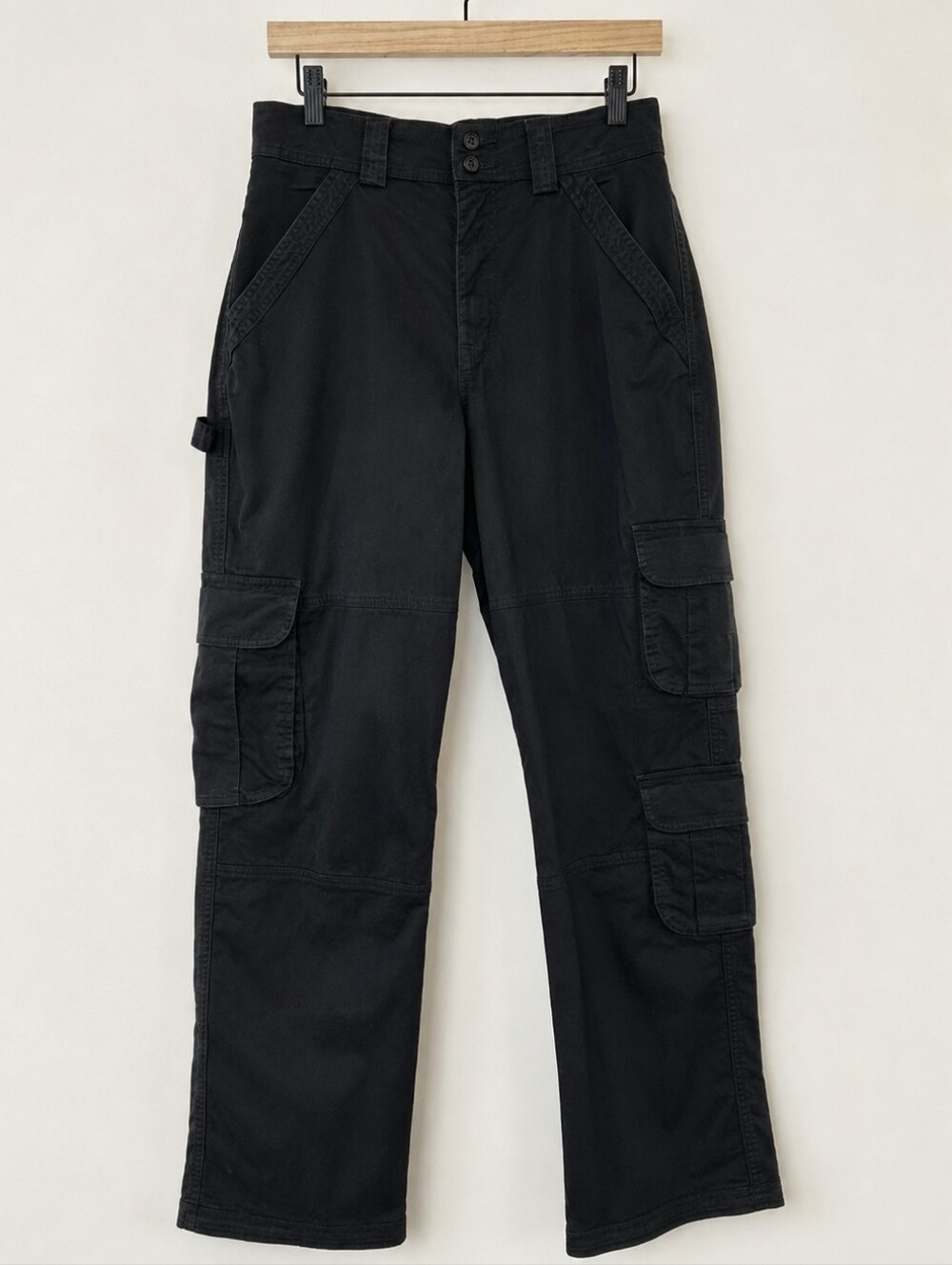 Abercrombie & Fitch Curve Love Black Cargo Pants Size 28 / 6L Utility Y2K